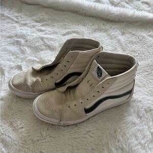 Vans Cream and Green High-Top Sneakers Shoes Men’s 8